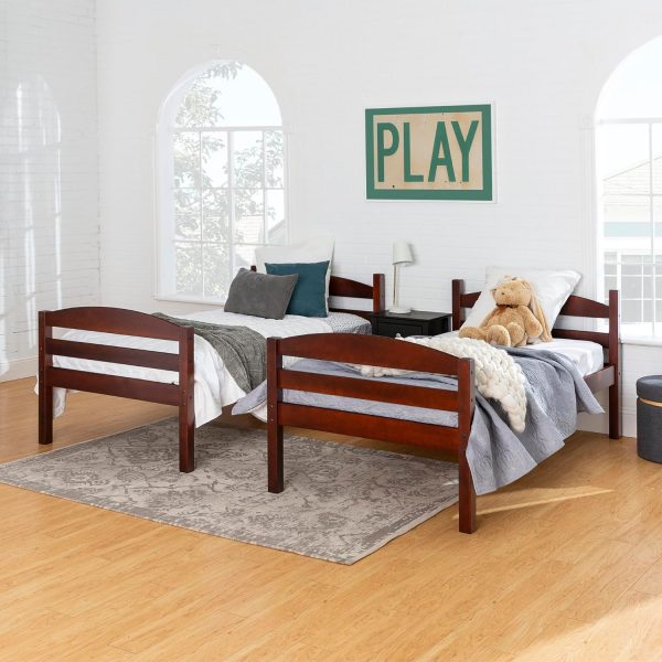 Walker Edison Della Transitional Twin-Over-Twin Bunk Bed Frame, Twin Size, Espresso - Image 4