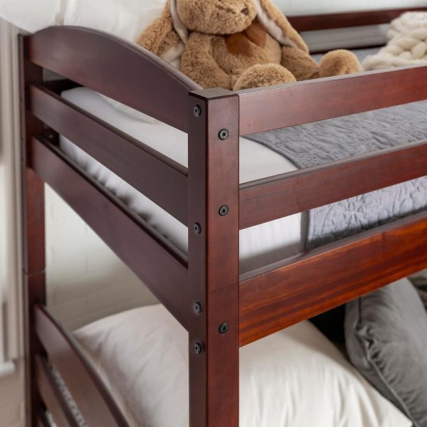 Walker Edison Della Transitional Twin-Over-Twin Bunk Bed Frame, Twin Size, Espresso - Image 5