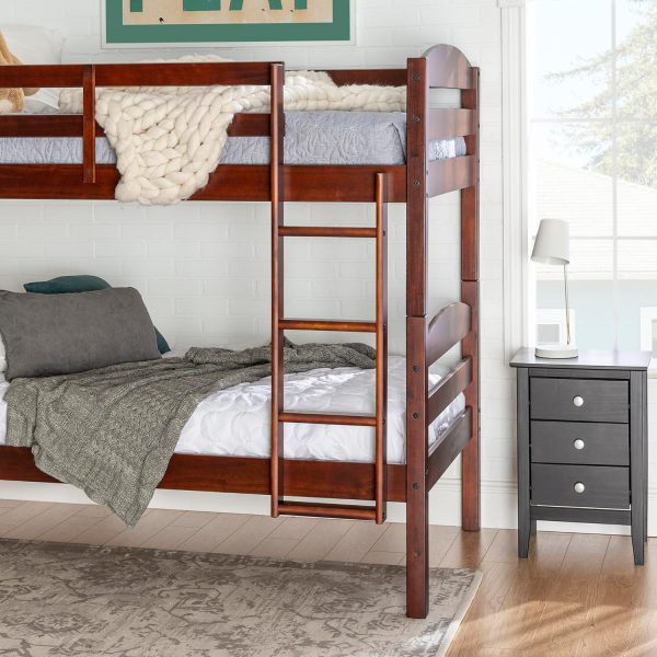 Walker Edison Della Transitional Twin-Over-Twin Bunk Bed Frame, Twin Size, Espresso - Image 6