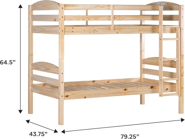 Walker Edison Della Transitional Twin-Over-Twin Bunk Bed Frame, Twin Size, Espresso - Image 11