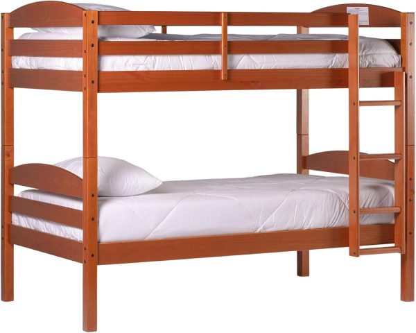 Walker Edison Della Transitional Twin-Over-Twin Bunk Bed Frame, Twin Size, Espresso - Image 17