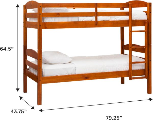 Walker Edison Della Transitional Twin-Over-Twin Bunk Bed Frame, Twin Size, Espresso - Image 19