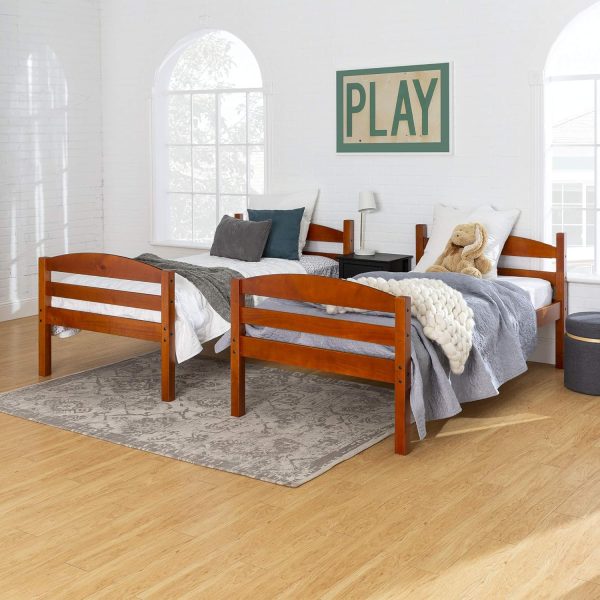 Walker Edison Della Transitional Twin-Over-Twin Bunk Bed Frame, Twin Size, Espresso - Image 20