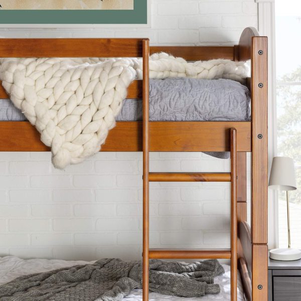 Walker Edison Della Transitional Twin-Over-Twin Bunk Bed Frame, Twin Size, Espresso - Image 21
