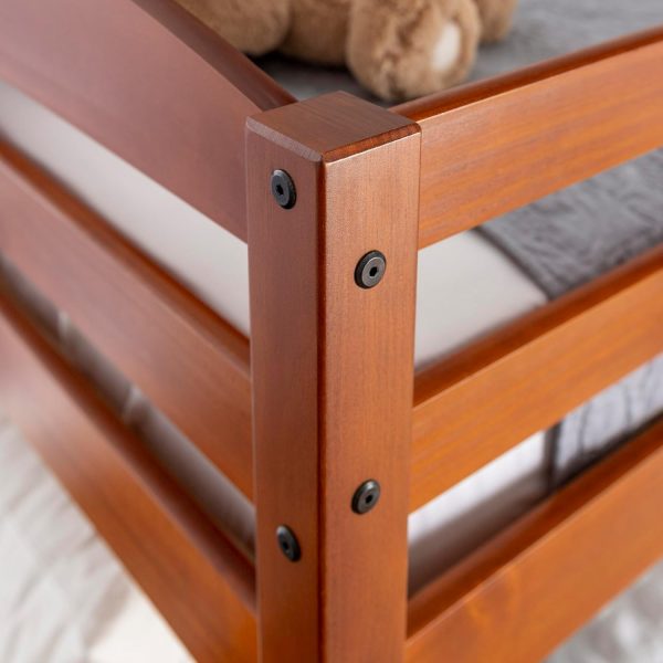 Walker Edison Della Transitional Twin-Over-Twin Bunk Bed Frame, Twin Size, Espresso - Image 22
