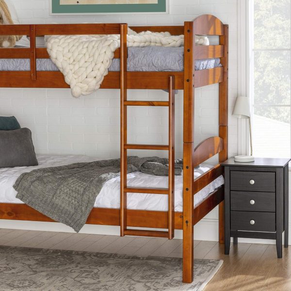 Walker Edison Della Transitional Twin-Over-Twin Bunk Bed Frame, Twin Size, Espresso - Image 23