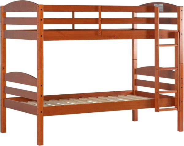 Walker Edison Della Transitional Twin-Over-Twin Bunk Bed Frame, Twin Size, Espresso - Image 24