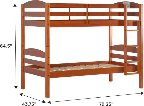 Walker Edison Della Transitional Twin-Over-Twin Bunk Bed Frame, Twin Size, Espresso - Image 26