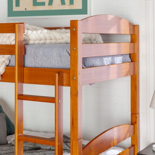 Walker Edison Della Transitional Twin-Over-Twin Bunk Bed Frame, Twin Size, Espresso - Image 28