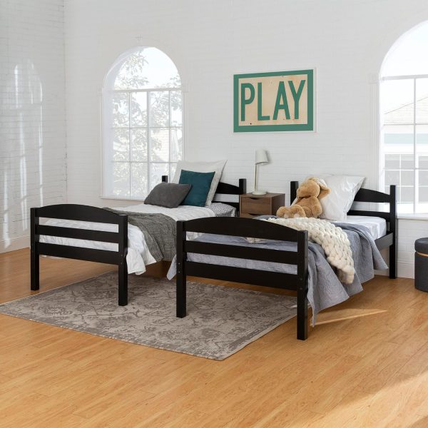 Walker Edison Della Transitional Twin-Over-Twin Bunk Bed Frame, Twin Size, Espresso - Image 44