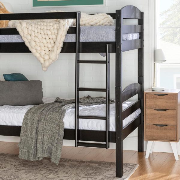 Walker Edison Della Transitional Twin-Over-Twin Bunk Bed Frame, Twin Size, Espresso - Image 45