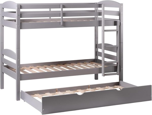 Walker Edison Della Transitional Twin-Over-Twin Bunk Bed Frame, Twin Size, Espresso - Image 48