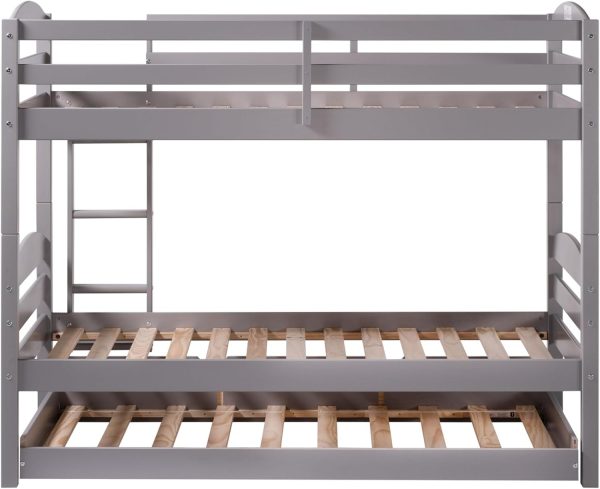 Walker Edison Della Transitional Twin-Over-Twin Bunk Bed Frame, Twin Size, Espresso - Image 53