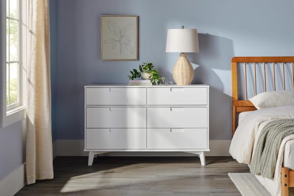 Walker Edison Sloane 6-Drawer Solid Wood Dresser with Metal Handles, 52 Inch, Caramel - Image 10