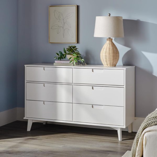 Walker Edison Sloane 6-Drawer Solid Wood Dresser with Metal Handles, 52 Inch, Caramel - Image 16