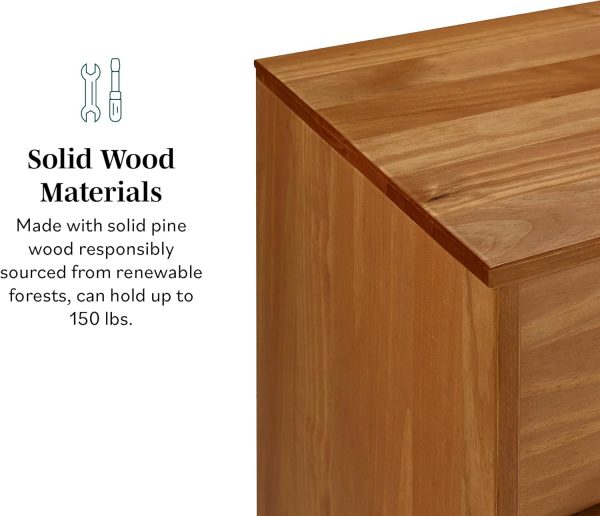 Walker Edison Sloane 6-Drawer Solid Wood Dresser with Metal Handles, 52 Inch, Caramel - Image 37