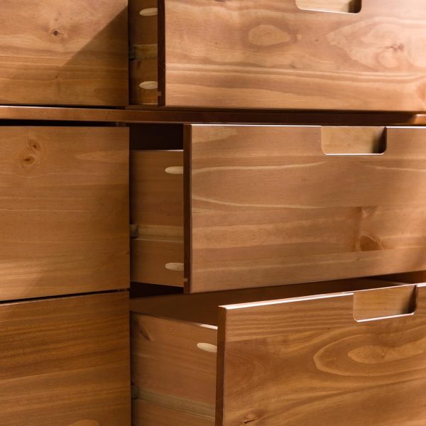 Walker Edison Sloane 6-Drawer Solid Wood Dresser with Metal Handles, 52 Inch, Caramel - Image 41