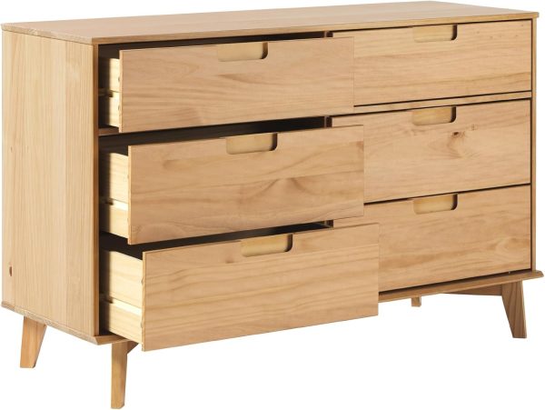 Walker Edison Sloane 6-Drawer Solid Wood Dresser with Metal Handles, 52 Inch, Caramel - Image 46
