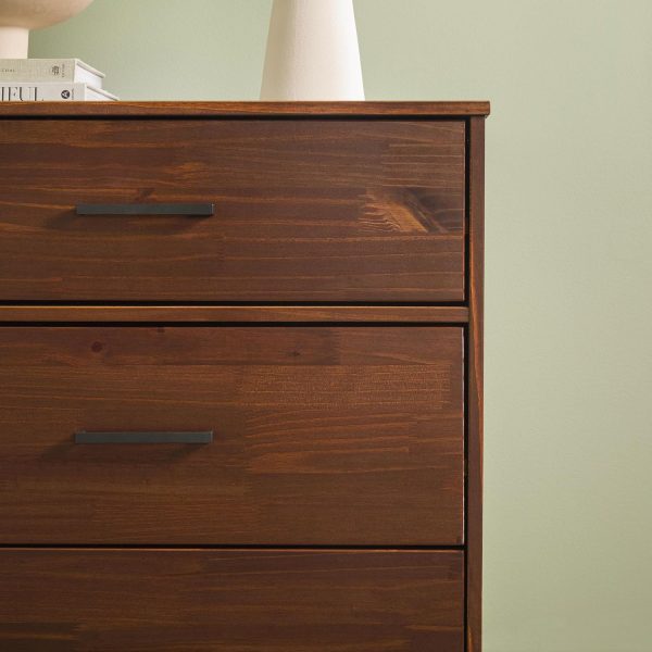 Walker Edison Sloane 6-Drawer Solid Wood Dresser with Metal Handles, 52 Inch, Caramel - Image 57