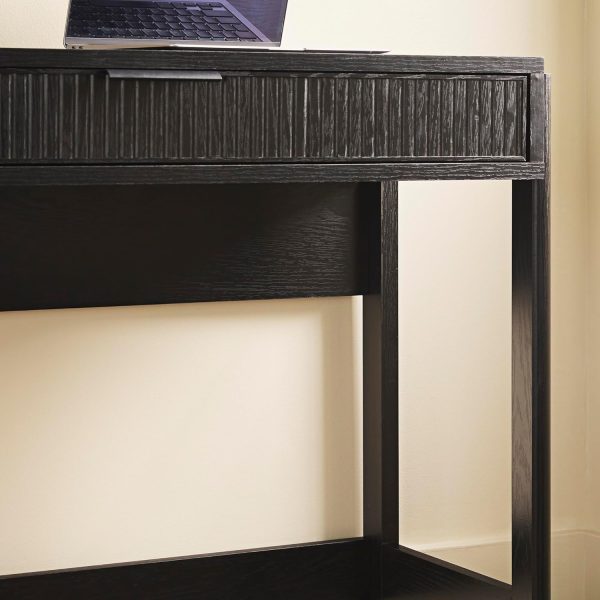 Walker Edison Transitional Office Design, Reeded Drawer Front Detail, Writing Desk with Drawer, Spacious Desktop, Complementary in Living Spaces, 38”W x 16.75”D x 30”H, Coastal Oak - Image 16