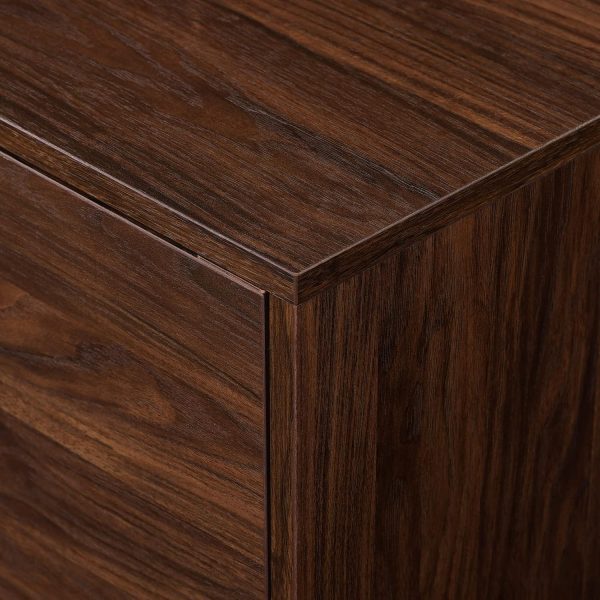 Walker Edison Nora Modern Minimal Open-Shelf TV Stand for TVs up to 90 Inches, 80 Inch, Dark Walnut - Image 3