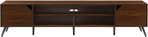 Walker Edison Nora Modern Minimal Open-Shelf TV Stand for TVs up to 90 Inches, 80 Inch, Dark Walnut - Image 4