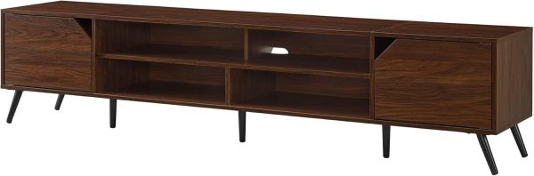 Walker Edison Nora Modern Minimal Open-Shelf TV Stand for TVs up to 90 Inches, 80 Inch, Dark Walnut - Image 5