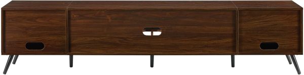 Walker Edison Nora Modern Minimal Open-Shelf TV Stand for TVs up to 90 Inches, 80 Inch, Dark Walnut - Image 6