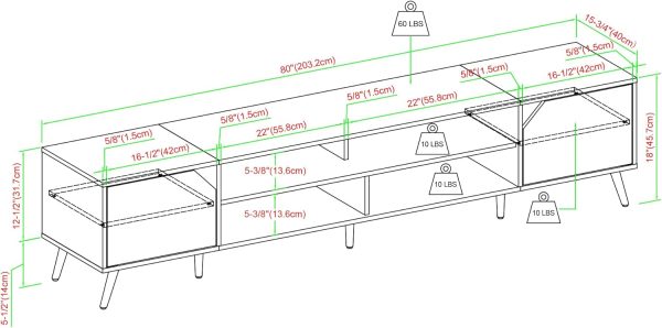 Walker Edison Nora Modern Minimal Open-Shelf TV Stand for TVs up to 90 Inches, 80 Inch, Dark Walnut - Image 8
