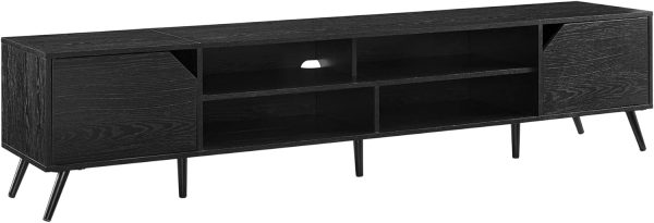 Walker Edison Nora Modern Minimal Open-Shelf TV Stand for TVs up to 90 Inches, 80 Inch, Dark Walnut - Image 9