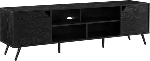 Walker Edison Nora Modern Minimal Open-Shelf TV Stand for TVs up to 90 Inches, 80 Inch, Dark Walnut - Image 16
