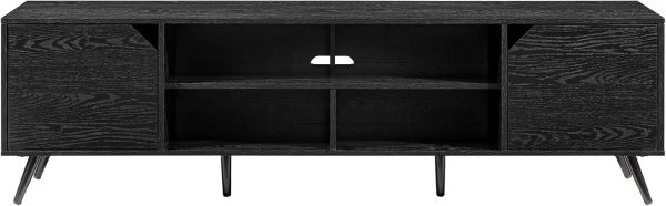 Walker Edison Nora Modern Minimal Open-Shelf TV Stand for TVs up to 90 Inches, 80 Inch, Dark Walnut - Image 19