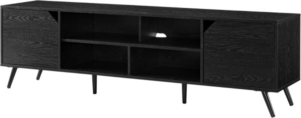 Walker Edison Nora Modern Minimal Open-Shelf TV Stand for TVs up to 90 Inches, 80 Inch, Dark Walnut - Image 20