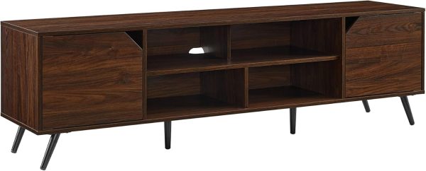 Walker Edison Nora Modern Minimal Open-Shelf TV Stand for TVs up to 90 Inches, 80 Inch, Dark Walnut - Image 24