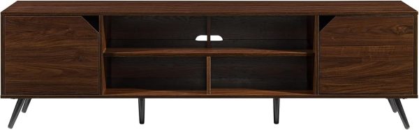 Walker Edison Nora Modern Minimal Open-Shelf TV Stand for TVs up to 90 Inches, 80 Inch, Dark Walnut - Image 27